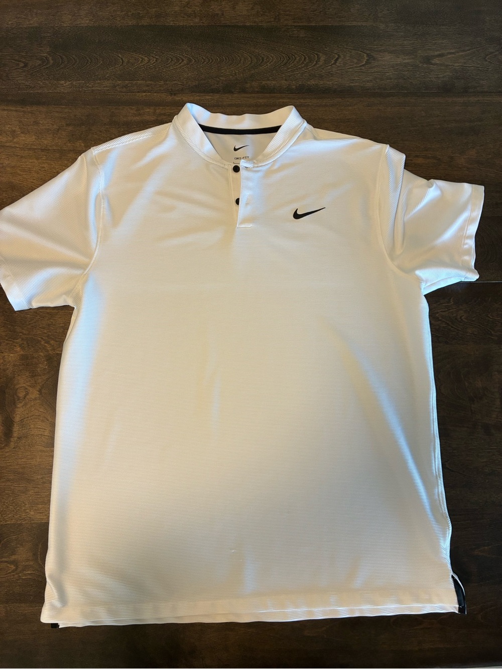 NIKE Men's Dri-FIT White Velocity Blade
Golf Polo Sz Large